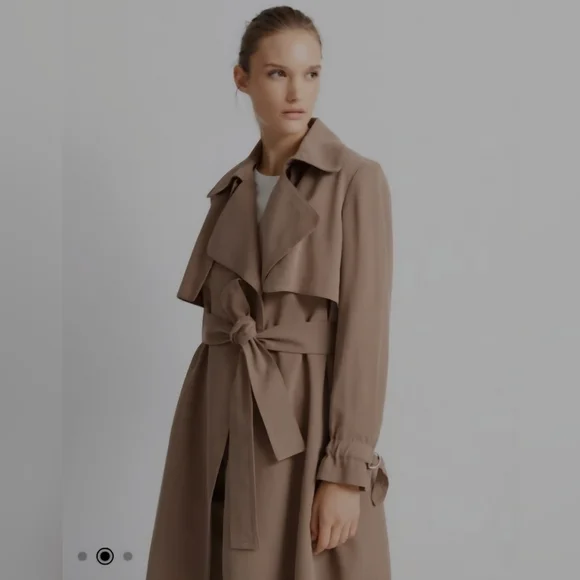 CLUB MONACO Elima Brown Trench Coat | Jacket with Belt. Size Small. NWT. - Picture 2 of 14